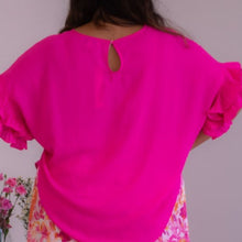 Cargar imagen en el visor de la galería, Hot Pink Ruffle Top - Plus